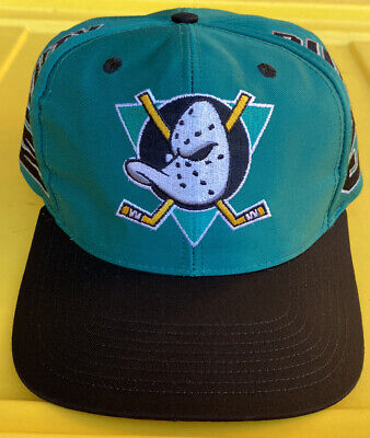 VTG Anaheim Mighty Ducks Snapback Hat Blockhead 90s Spell Out NWT Cap Script