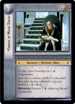 LOTR TCG Rise of Saruman THRONE OF MINAS TIRITH 17r36 GEM MINT Tip Top Shelf