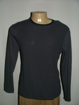 NEW WT ZACHARY PRELL CREWNECK SWEATER SIZE XL 100% COTTON GRAY BLUE SOLID #295