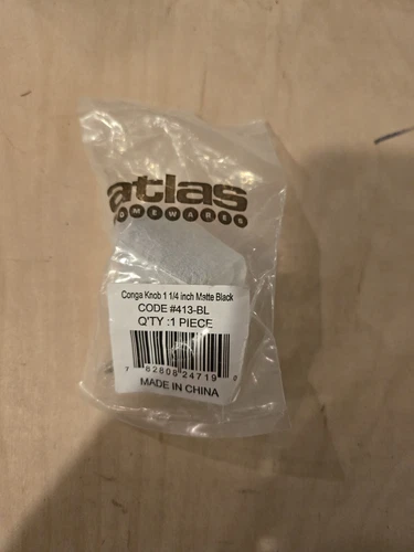 Atlas 413-BL Conga Knob 1 1/4 Inch - Matte Black - Picture 2 of 2