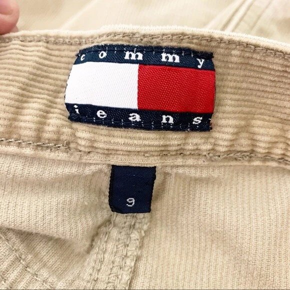Tommy Hilfiger Falda Mujer 9 Caqui Pana Hasta la Rodilla Abertura Frontal Tommy Jeans Foto 3 de 4
