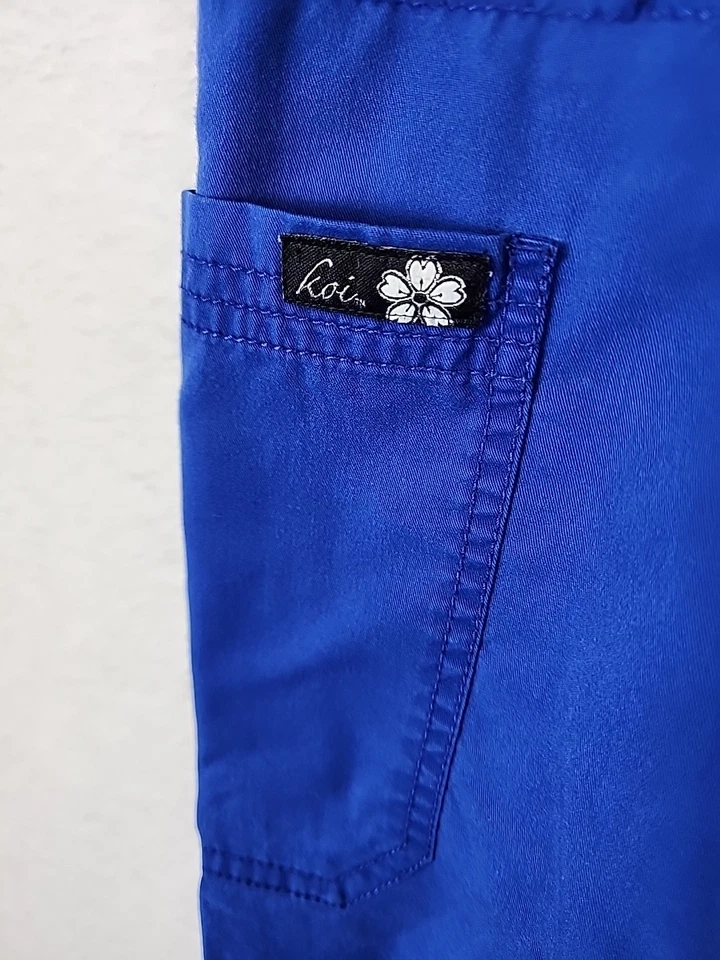 KOI Stretch Scrub SET Top (XS) And Bottom (XS Tall)  Flare Leg Galaxy BLUE  - Image 3 of 4