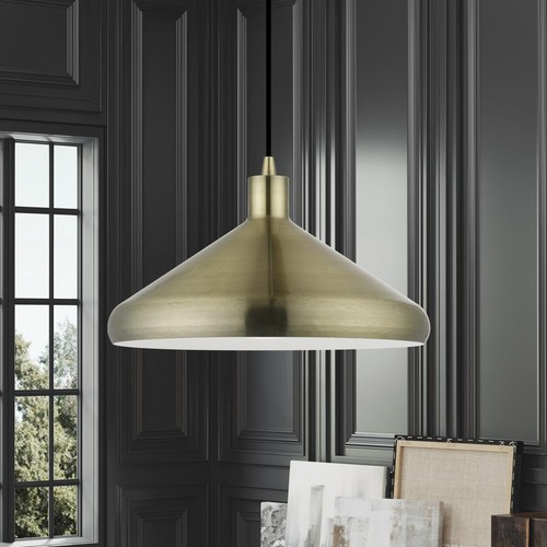 Livex Lighting 40953-01 Geneva Pendant Antique Brass - Picture 8 of 8