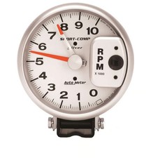 Autometer 3910 Sport-comp Silver Tachometer 5 10k Rpm Pedestal W Red Line