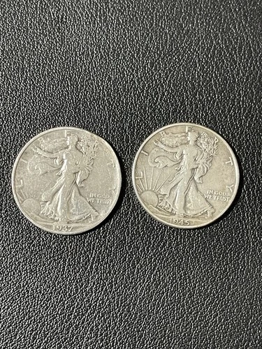 90% Silver Walking Liberty Half Dollar 1945 & 1937 Coin - Lot Of 2