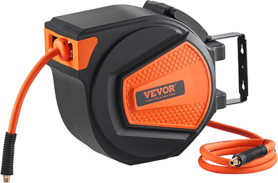 Retractable Air Hose Reel 3/8in x 50ft Hybrid Air Hose 300PSI Wall Ceiling Mount