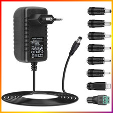 AC Adapter 9V 2A Netzteil mit 8 Steckeradaptern DC Konverter