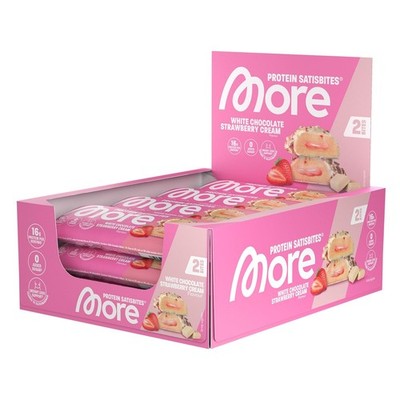 MORE Protein Satisbites, 12er Box Proteinriegel, 12 x 2 x 25 g, White Chocolate 