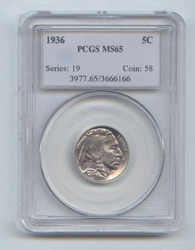 1936 Buffalo Nickel, PCGS MS-65