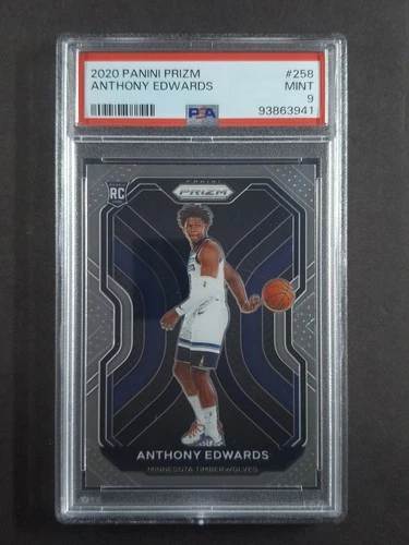 2020-21 Panini Prizm ANTHONY EDWARDS Rookie RC Base Set #258 PSA 9 (D)