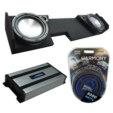 14 - 18 Chevy Silverado Double Cab Harmony HA-A102 Dual 10 Sub Box HA-A800.1 Amp