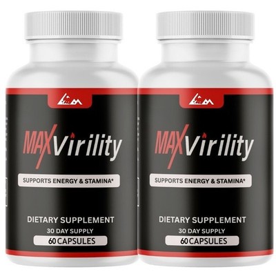 Max Virility Male Health Capsules Support for Stamina & Energy | 2 Bottles