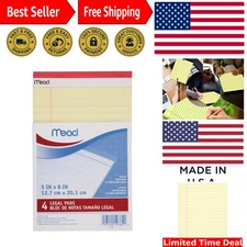 Soft Cover Canary Legal Pads 5x8 Inch, 50 Sheets Each - Perfect for Journaling