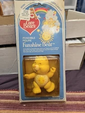 1982 Care Bears FUNSHINE BEAR 10-Back #60380 Kenner Vinyl Figure MOC
