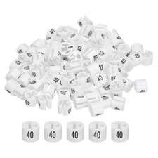 Clothes Hanger Marker Colored Hanger Sizer Number 40, White 100 Pcs