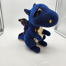 TY Beanie Boos Plush Blue Dragon 6" Saffire Stuffed Animal