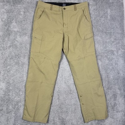 Prana Pants Mens L 34x32 Stretch Zion Roll Up Snap Convertible Vintage Softshell