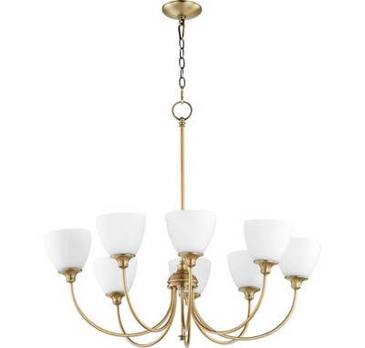Quorum 6109-8-80 Celeste 32'' 8-Light Chandelier in Aged Brass