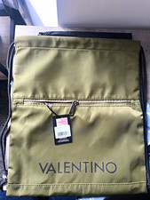 VALENTINO draw string bag with Zipper, Black/Green. RRP &pound;80