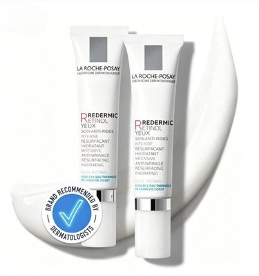 (2 Pack) La Roche Posay Redermic Retinol Anti-Ageing Eye Cream for Wrinkles 15ml