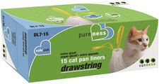 DL715 Pureness Extra Giant Drawstring Cat Pan Liner, 45-Count 3 X 15 Count Boxe