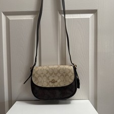 Coach Macie Saddle Crossbody bag CB898 Blocked Signature Canvas Beautiful 