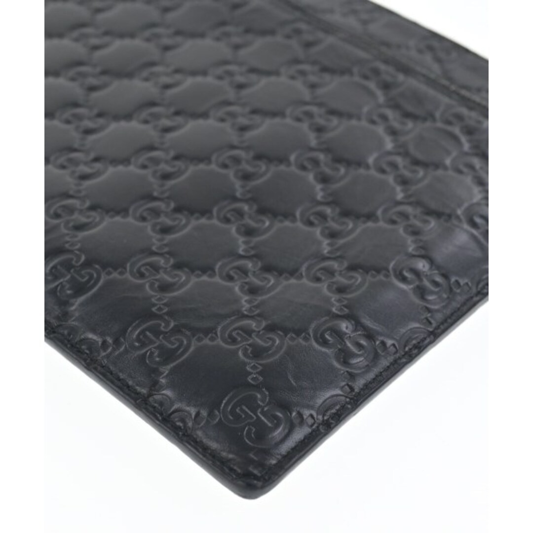 Gucci Black Leather Clutch Bag Women Used Free Shipping thumbnail 9