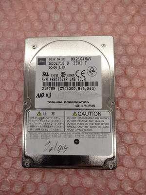 TOSHIBA MK2104MAV 2167MB HARD DRIVE