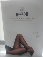 Image of NEW WOLFORD 20 DENIER SATIN TOUCH COMFORT TIGHTS. SKINTONE COLOUR. SIZE SMALL.