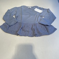 Mango Baby Girls Long Sleeve Dress Blue Size 5-6