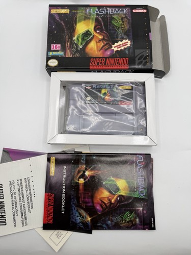 Flashback The Quest For Identity SNES Complete In Box CIB Super Nintendo Tested - Picture 1 of 7