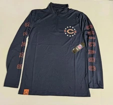NFL Apparel Chicago Bears 1/4 Zip Long Sleeve Performance Shirt / Men's Medium