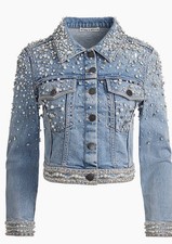 Alice And Olivia Nelson Embell Denim Jacket