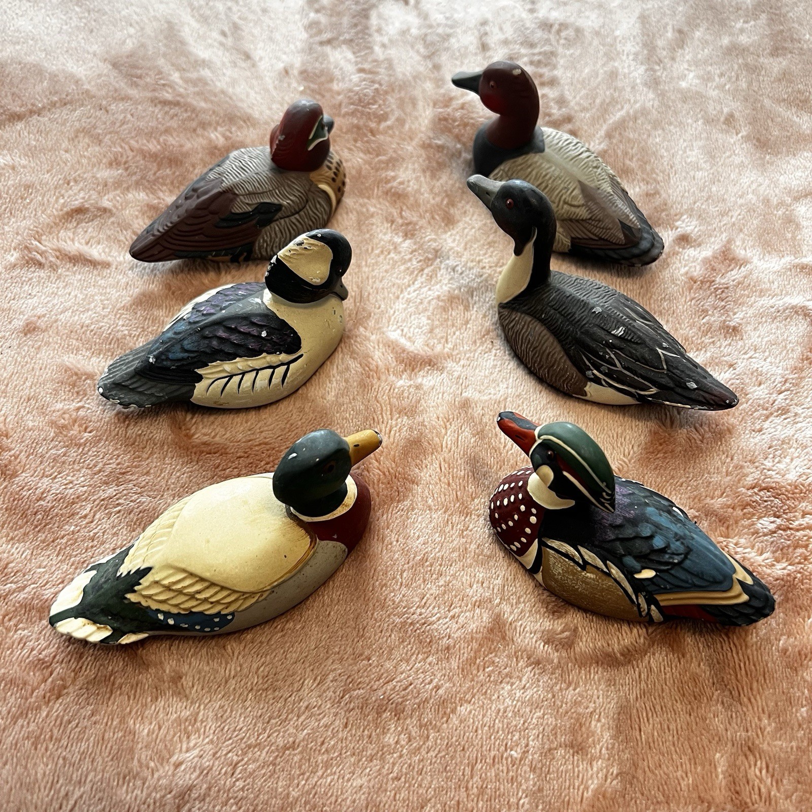 Avon Collector Duck Series 1984–Set of 6Vintage Figurines•Mallard Wood Duck+More