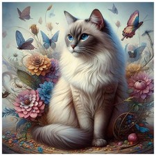 Cat Diamond Art Kits for Adults, Diamond Painting Kits 12x12inch
