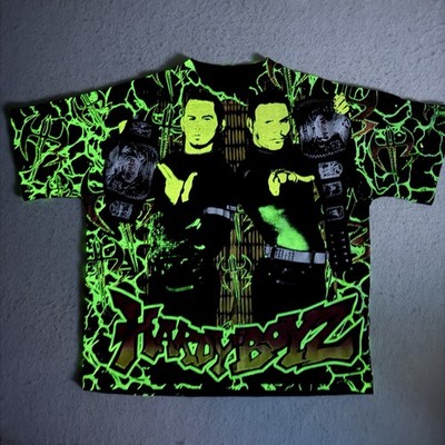 WWF WWE AOP Hardy Boyz Glow Shirt 2XL Wrestling Attitude Era Boys