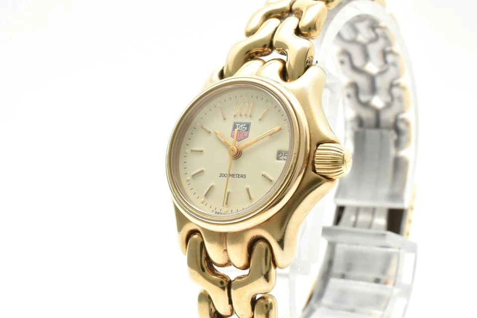 Reloj para mujer vintage [casi como nuevo] tag Heuer SEL S04.708M esfera beige dorado 22 mm Foto 3 de 4