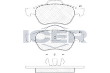 Bremsbelagsatz Vorne Ate-System für Renault Laguna Coupe Dt0/1 II Bg0/1 ab 05->