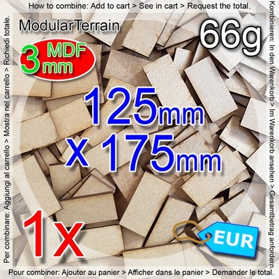 1x 3mm MDF Base 125x175mm 175x125mm Beast Tank Bike Warhammer 40k