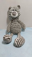 Gund 16" Zag Toothpick Stripe Teddy Bear Stuffed Animal Plush Gray  White