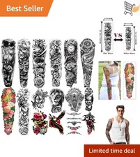 Temporary Tattoos Full Arm Half Arm Waterproof Animal Stickers for Men Women