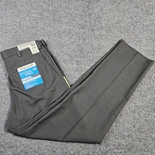 NWT Haggar Cool 18 Pro Pant Mens 32x32 Pleated Classic Fit Gray Stretch Golf