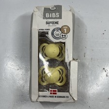 BIBS Supreme Baby Pacifiers Natural Rubber Sunshine Yellow, 0-6 Months Set of 2