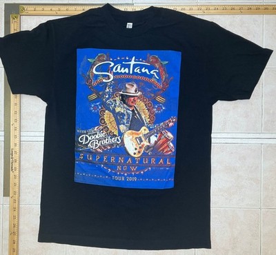 SANTANA Supernatural Now Tour 2019 The Doobie Brothers Size Large Black T-Shirt