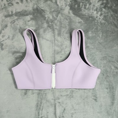 HOAKA Swimwear Bikini Top Women's Medium-Plus Purple Swim Beach Zipper Neoprene