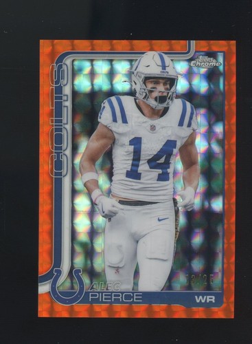 2025 Topps Chrome Football Orange Geometric Refractor Alec Pierce #125