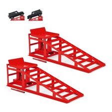 2 Pack Hydraulic Car Ramps 5T 12000LBS, Heavy Duty Steel Vehicle Lift Ramps