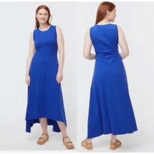 J. CREW High Low Tank Maxi Dress Cobalt Blue Sz S {3E2}