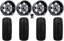 Fairway Alloys Flex 14" Wheels Black 23" Black Trail Tires E-Z-GO & Club Car