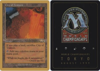MTG City of Traitors - Kai Budde - 1999, Moderate Play, English World Championsh